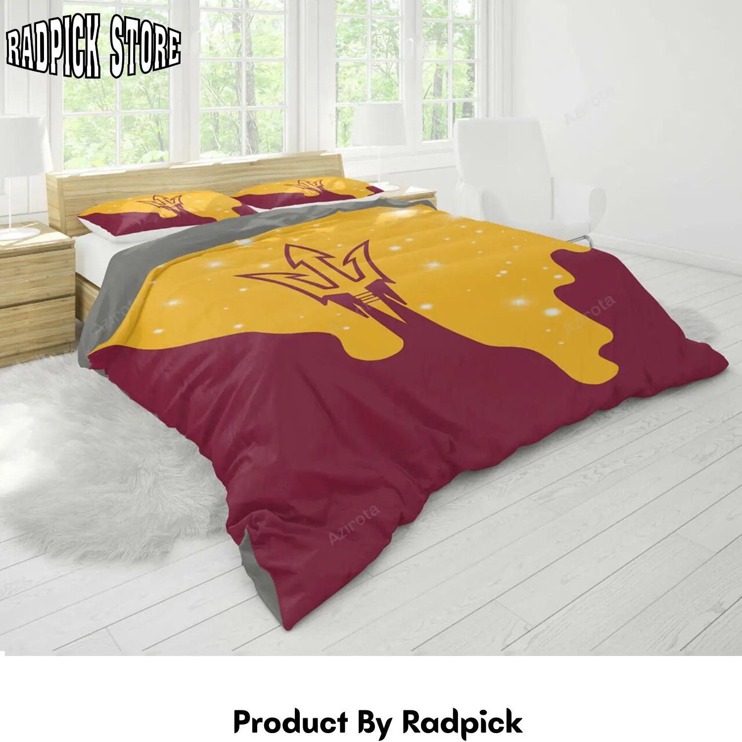 Radpick arizona state sun devils maroon gold bedding set rp3278675